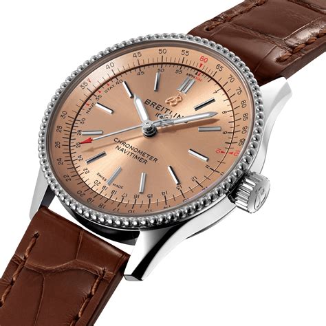 breitling black metal strap|Breitling navitimer brown leather strap.